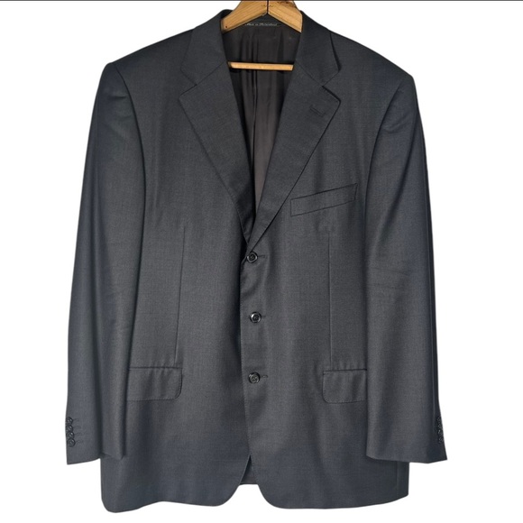 Ermenegildo Zegna Other - Ermenegildo Zegna Men’s 46R Charcoal Gray Solid Wool Luxury Blazer Sport Coat